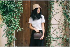 Handmade Womens Leather Doctor Handbag Purse Small Side Bag Doctor Bags for Women