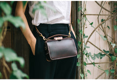 Handmade Womens Red Leather Doctor Handbag Purse Small Side Bag Doctor Bags for Women