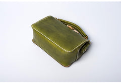 Handmade Womens Green Leather Doctor Handbag Purse Small Side Bag Doctor Bags for Women