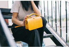 Handmade Womens Red Leather Doctor Handbag Purse Small Side Bag Doctor Bags for Women