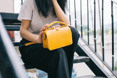 Handmade Womens Red Leather Doctor Handbag Purse Small Side Bag Doctor Bags for Women