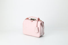 Handmade Womens Pink Leather doctor Handbag Classic shoulder doctor bags Purse for women
