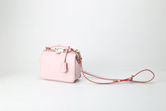 Handmade Womens Pink Leather doctor Handbag Classic shoulder doctor bags Purse for women