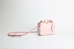 Handmade Womens Pink Leather doctor Handbag Classic shoulder doctor bags Purse for women