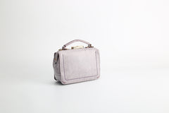 Handmade Womens Purple Leather Doctor Handbag Purse Small Side Bag Doctor Purse for Women