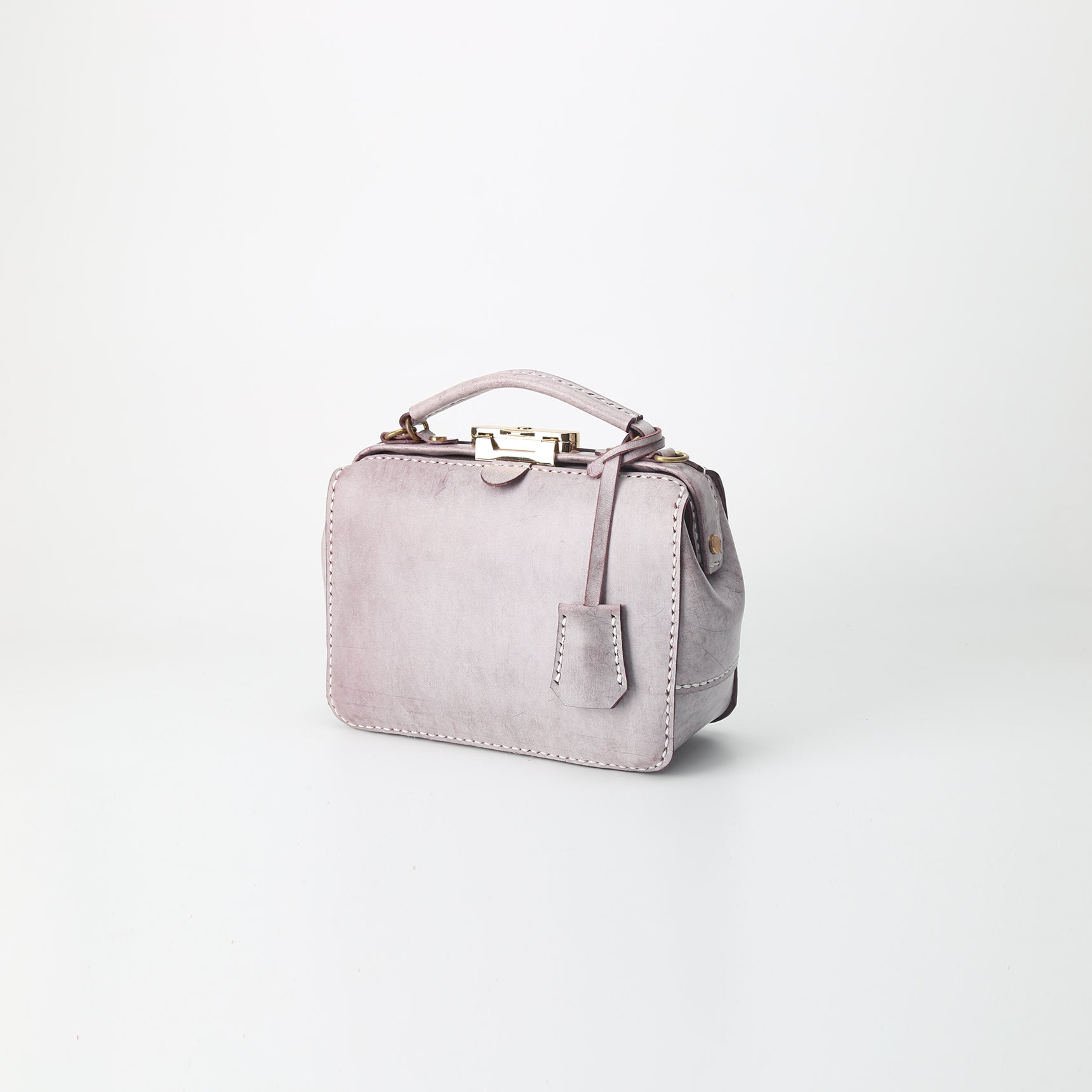 Handmade Womens Purple Leather Doctor Handbag Purse Small Side Bag Doctor Purse for Women