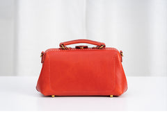 Handmade Womens Red Green Leather Doctor Handbag Side Purse Small Doctor Purse for Women