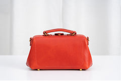 Handmade Womens Red Leather Doctor Handbag Side Purse Small Doctor Purse for Women