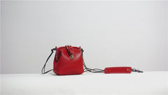 Handmade Womens Red Leather Doctor Handbag Small Side Purses Doctor Purse for Women
