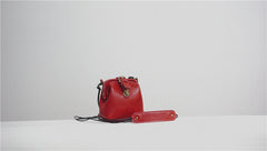 Handmade Womens Red Leather Doctor Handbag Small Side Purses Doctor Purse for Women