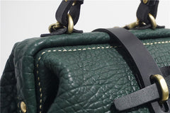 Handmade Womens Small Black Leather Doctor Handbag Side Purse Doctor Purse for Women