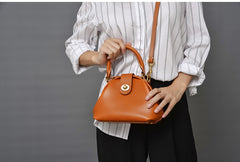 Handmade Womens Tan Leather Mini Doctor Handbag Purse Tan Shoulder Doctor Bags for Women