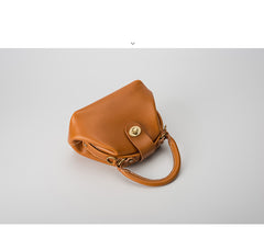 Handmade Womens Tan Leather Mini Doctor Handbag Purse Tan Shoulder Doctor Bags for Women