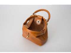 Handmade Womens Tan Leather Mini Doctor Handbag Purse Tan Shoulder Doctor Bags for Women