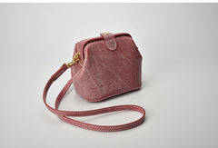 Handmade Womens Red Leather Small doctor Purse shoulder doctor bags for women