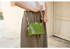 Handmade Womens Green Leather Small doctor Purse shoulder doctor bags for women