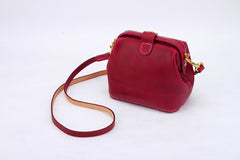 Handmade Womens Coffee Leather Small doctor Purse shoulder doctor bags for women