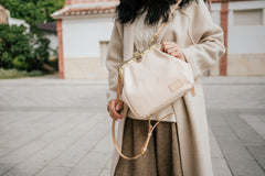 Handmade Womens White Leather Doctor Backpack Purse Shoulder Doctor Handbag for Women