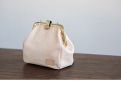 Handmade Womens White Leather Doctor Backpack Purse Shoulder Doctor Handbag for Women