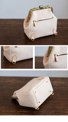 Handmade Womens White Leather Doctor Backpack Purse Shoulder Doctor Handbag for Women
