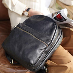 Womens Black Backpack Purse Leather Book Bag Purse - Annie Jewel