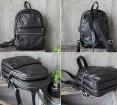 Womens Black Backpack Purse Leather Book Bag Purse - Annie Jewel