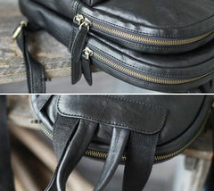 Womens Black Backpack Purse Leather Book Bag Purse - Annie Jewel
