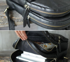 Womens Black Backpack Purse Leather Book Bag Purse - Annie Jewel