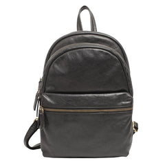 Womens Black Backpack Purse Leather Book Bag Purse - Annie Jewel