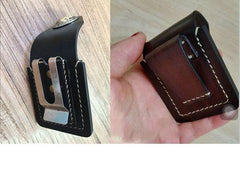 Handmade Black Leather Classic Zippo Lighter Pouch Standard Zippo Lighter Holder with Belt Loop For Men