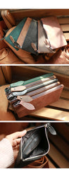 Vintage Black Leather Mens Phone Wallet Clutch Bag Wristlet Bag Zipper Long Wallet For Men