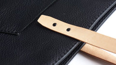 Handmade Black Leather Tote Purse Shoulder Bag Shopper Tote Bag for Women