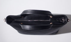 Handmade Black Leather Womens Handbag Fashion Shoulder Bag for Women