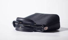 Handmade Black Leather Womens Handbag Fashion Shoulder Bag for Women