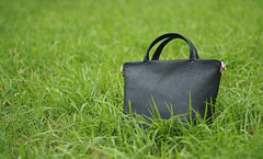 Handmade Black Leather Womens Handbag Fashion Shoulder Bag for Women
