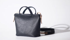 Handmade Black Leather Womens Handbag Fashion Shoulder Bag for Women