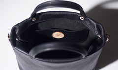 Handmade Black Leather Womens Handbag Fashion Shoulder Bag for Women