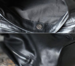 Leather Zip Top Tote Bag Womens Black Tote Bag - Annie Jewel