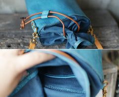 Cute Mini Blue Bucket Bag Drawstring Bucket Bag - Annie Jewel