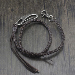 Cool Braided Leather Punk Rock Wallet Chains Biker Trucker Wallet Chain Trucker Wallet Chain for Men