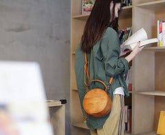 Leather Circle Bag Round Leather Crossbody Bag - Annie Jewel
