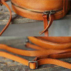 Leather Circle Bag Round Leather Crossbody Bag - Annie Jewel