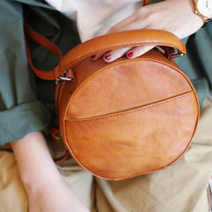 Leather Circle Bag Round Leather Crossbody Bag - Annie Jewel