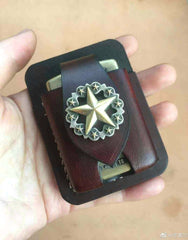 Handmade Coffee Leather Classic Zippo Lighter Case Standard Zippo Lighter Holder Pouch For Men