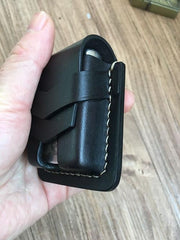 Handmade Coffee Leather Classic Zippo Lighter Case Standard Zippo Lighter Holder Pouch For Men