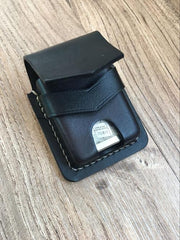 Handmade Coffee Leather Classic Zippo Lighter Case Standard Zippo Lighter Holder Pouch For Men