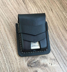 Handmade Coffee Leather Classic Zippo Lighter Case Standard Zippo Lighter Holder Pouch For Men