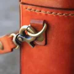 Handmade Brown Leather Mens Small Box Bag Shoulder Bag Messenger Bag for Men