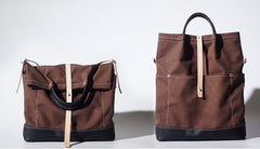 Handmade Canvas Leather Womens Tote Purse Handbag Tote Shopper Bag for Women