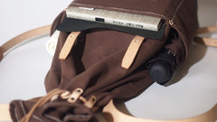 Handmade Canvas Mens Leather Bucket Backpack Travel Backpack Hiking Backpack for Men